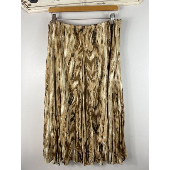 Cato Dresses & Skirts - NWT Cato Pleated Skirt Brown Tan Midi Large